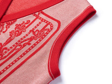 Embossed Knit Vest | Red