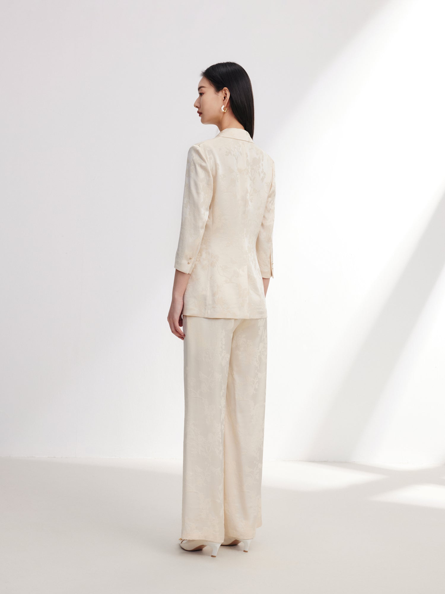 Silk Blazer | Beige