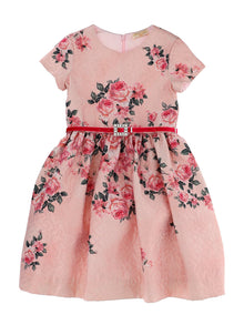 Girls | Brocade Dress With Roses | Onion