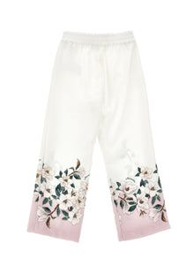 Girls | Magnolia Print Palazzo Trousers | Cream/Onion