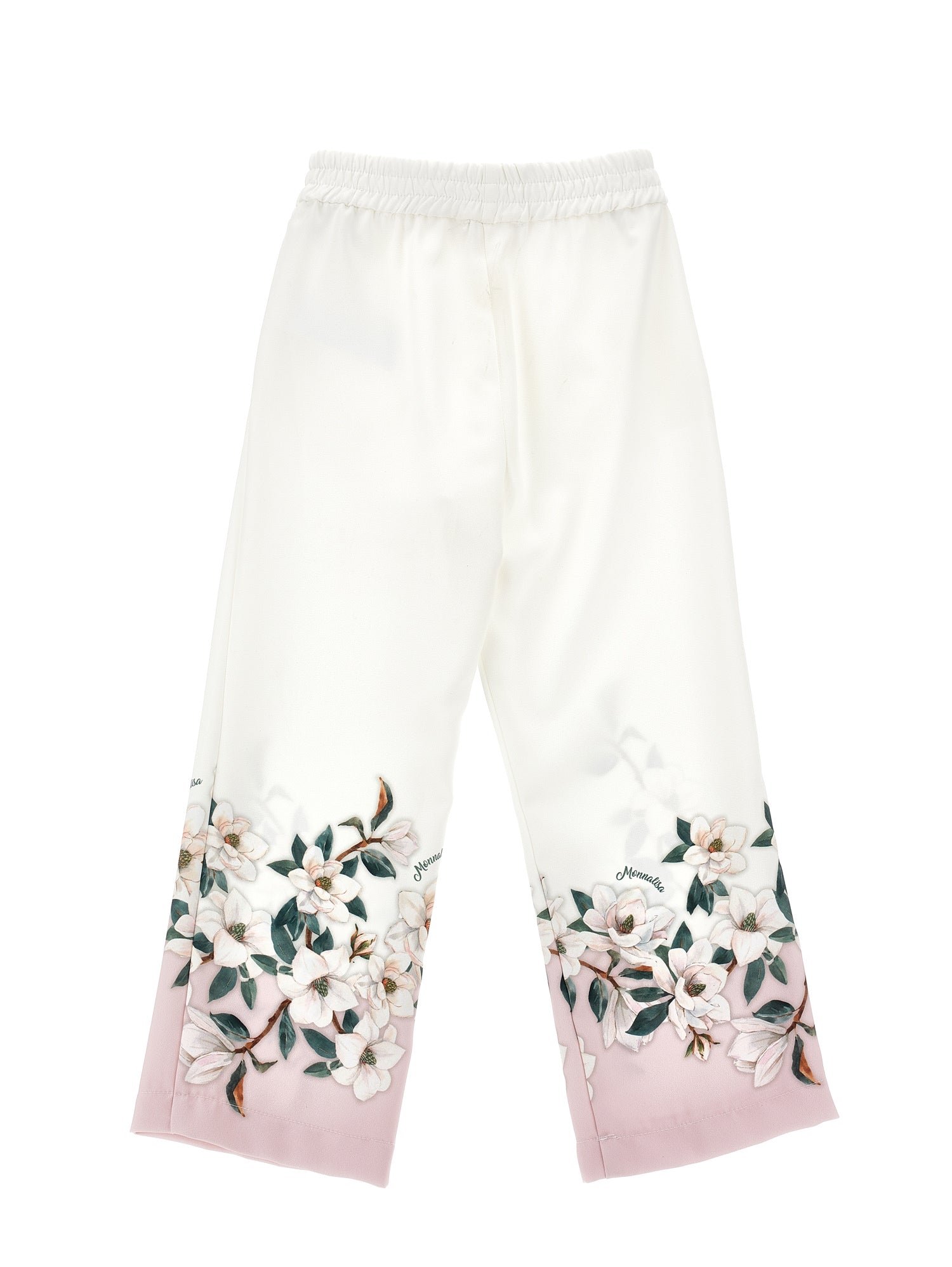 Girls | Magnolia Print Palazzo Trousers | Cream/Onion