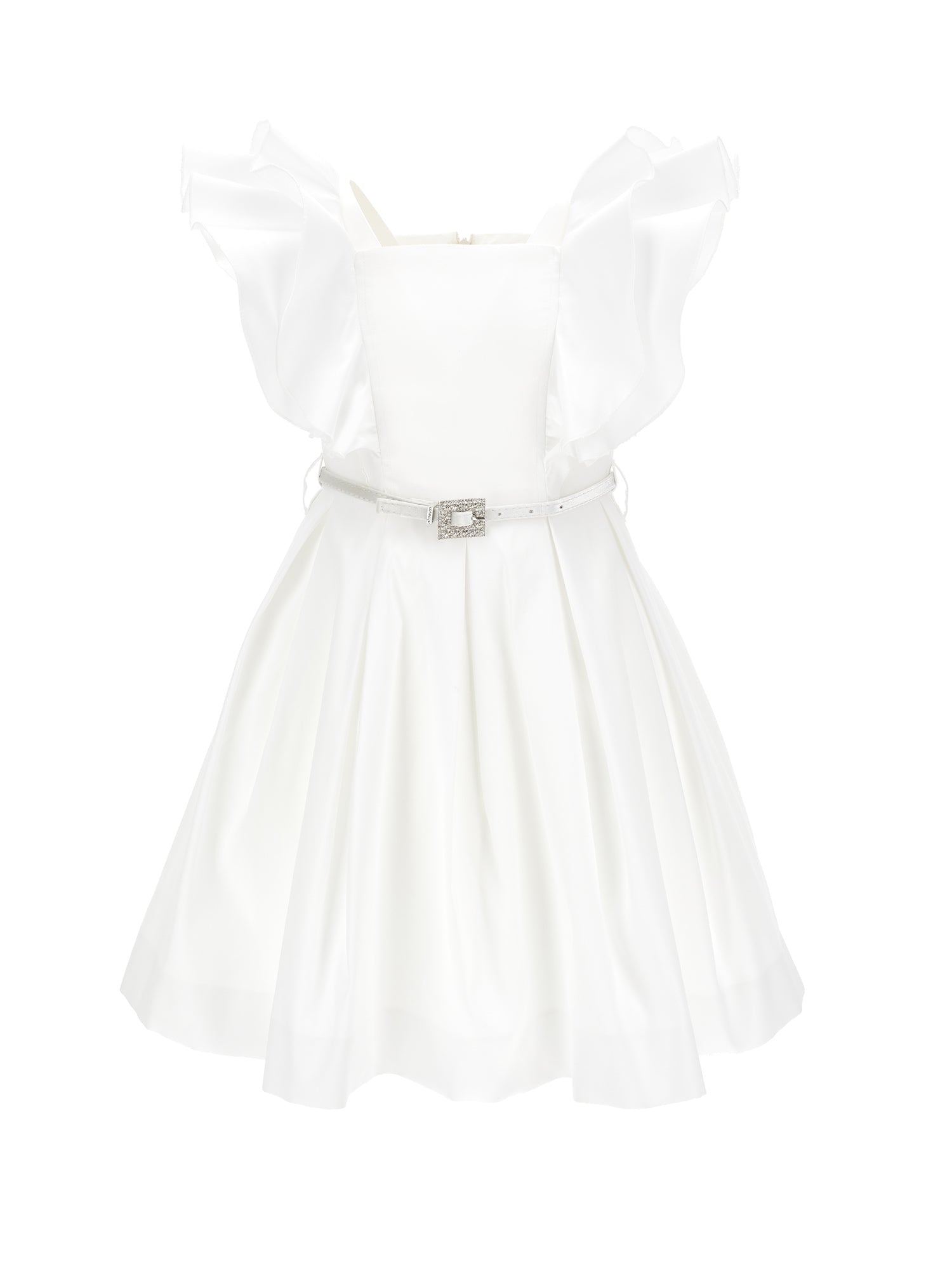 Girls | Faille Dress With Trim | Cream