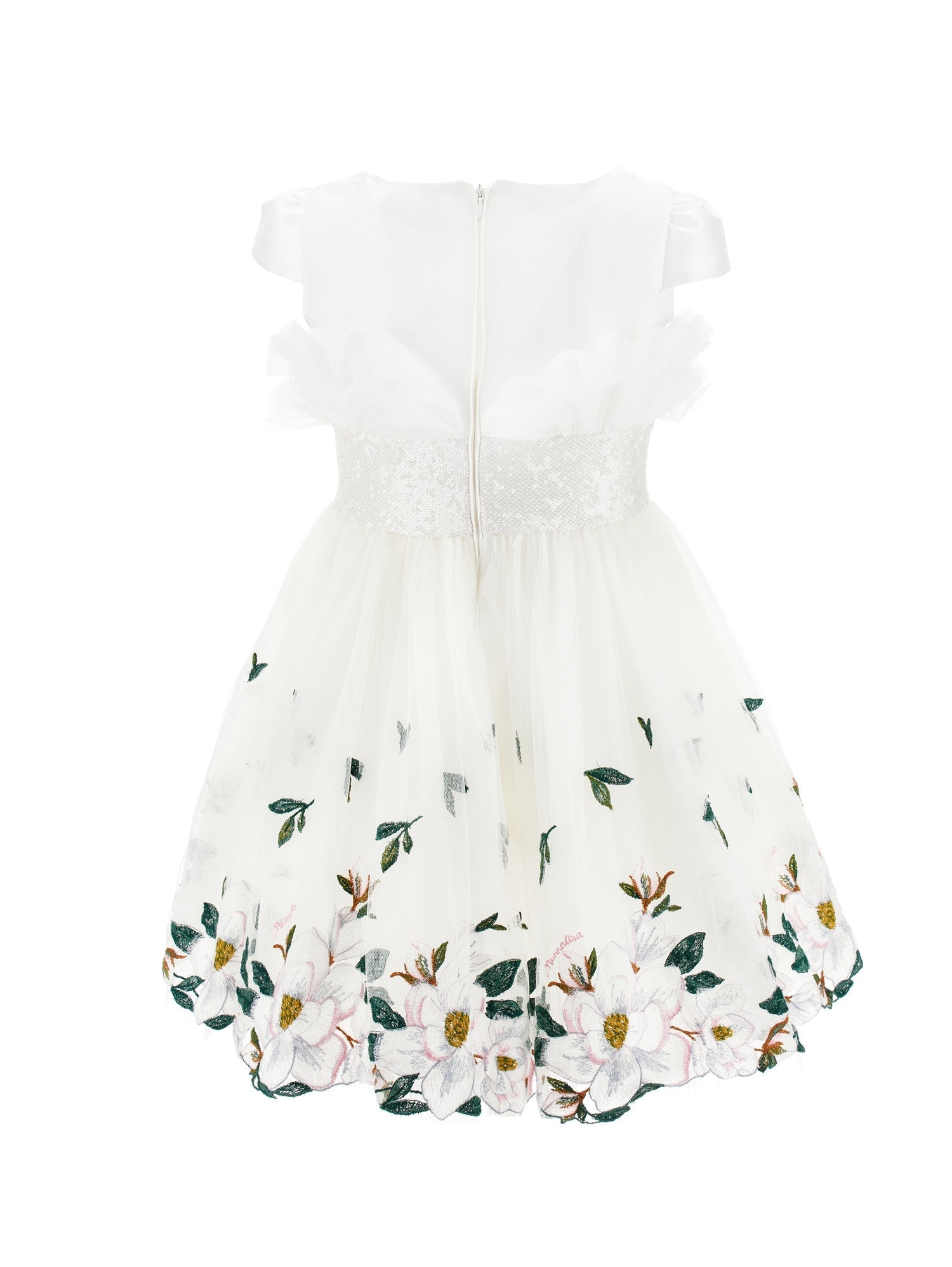 Girls | Magnolia Embroidered Tulle Dress | Cream