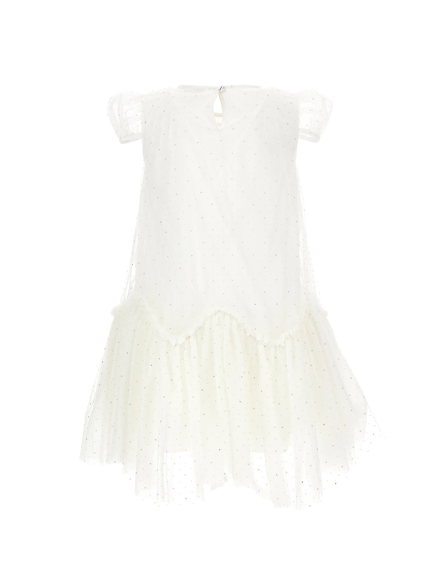 Girls | Tulle Dress With Spire Flounces | Cream/Gold