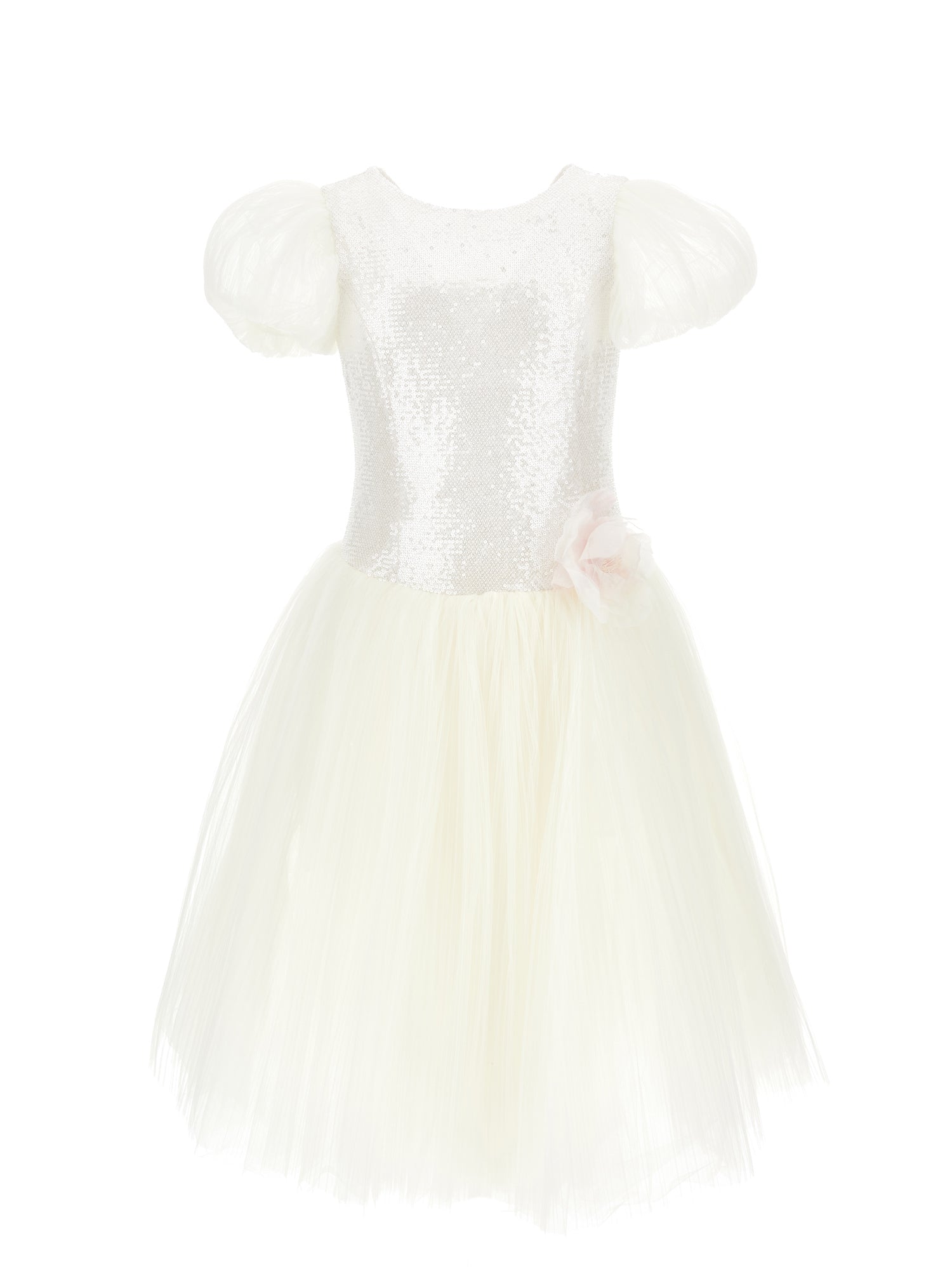 Girls | Sequinned Tulle Dress | Cream
