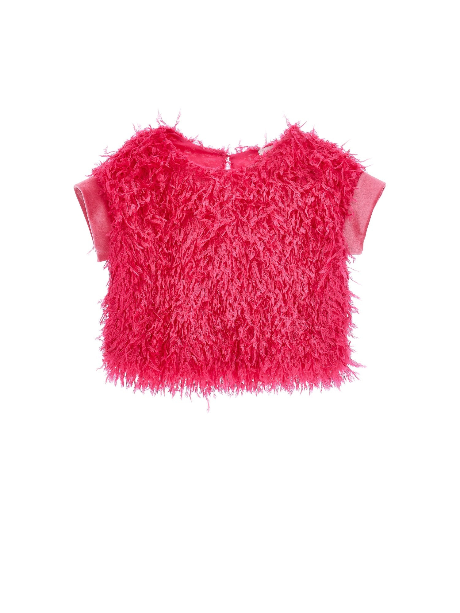 Girls | Feather-Effect Top | Fuchsia