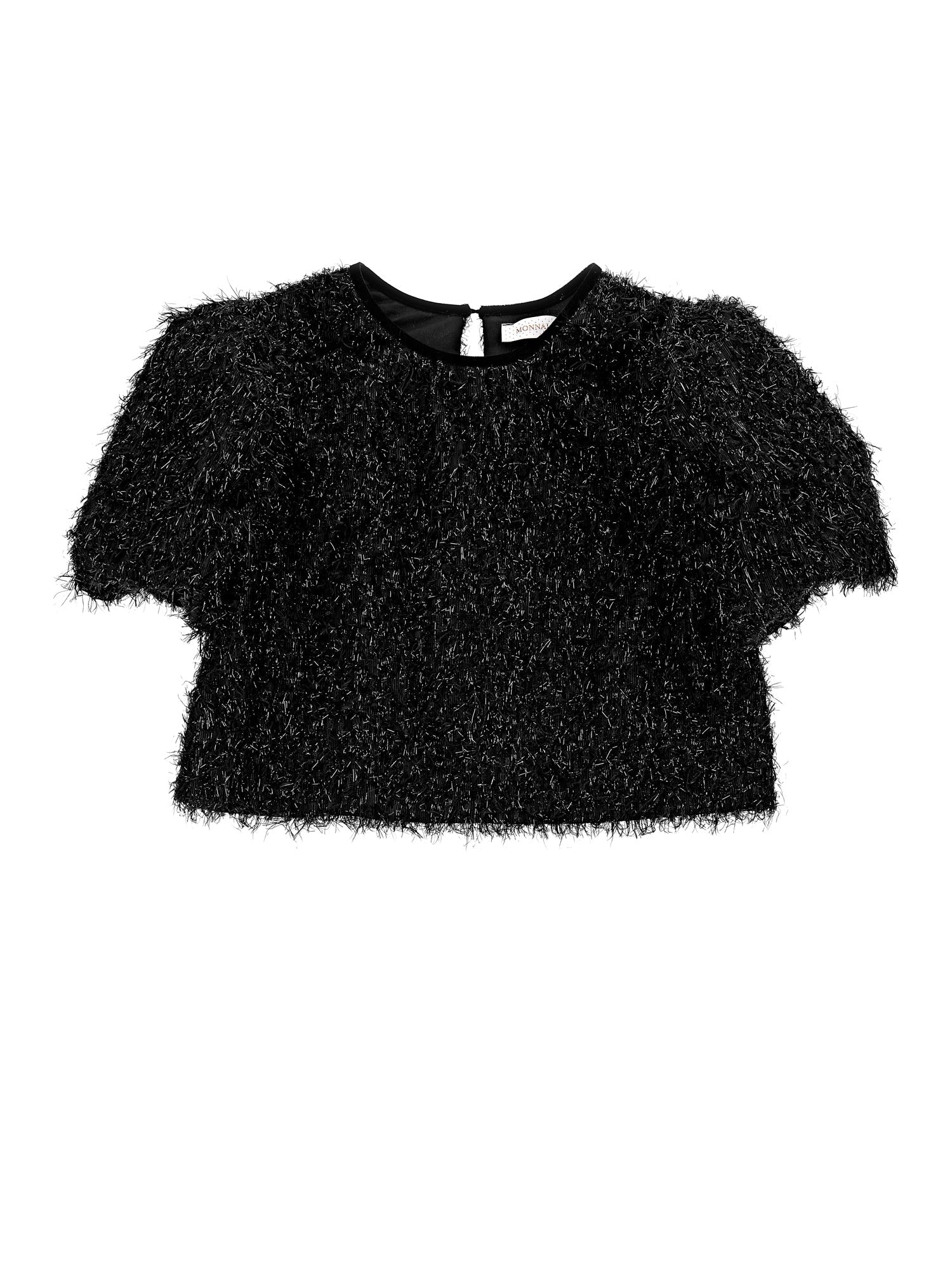 Girls | Lurex Fringed Top | Black