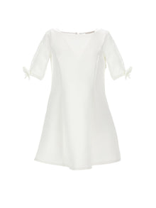 Girls | Crepe And Lace Dress | Light Cream