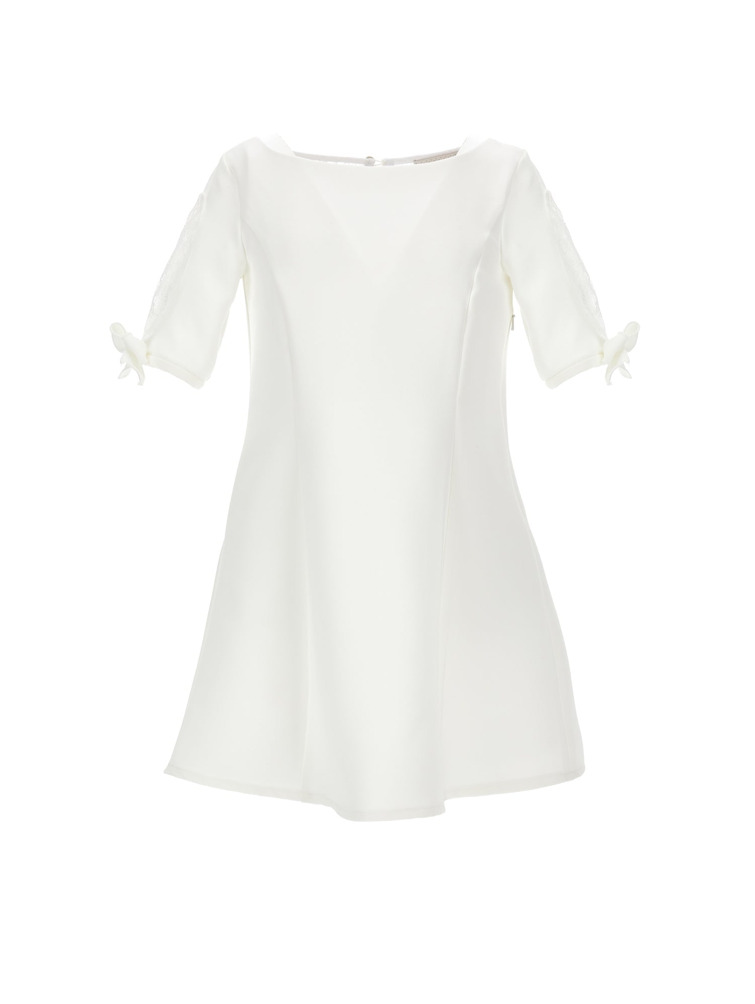 Girls | Crepe And Lace Dress | Light Cream