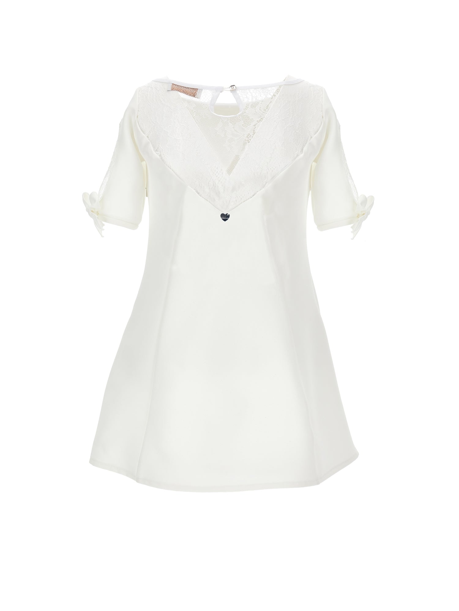 Girls | Crepe And Lace Dress | Light Cream