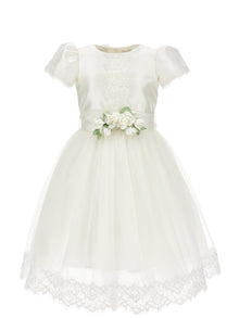 Girls | Lace And Mikado Dress | Cream