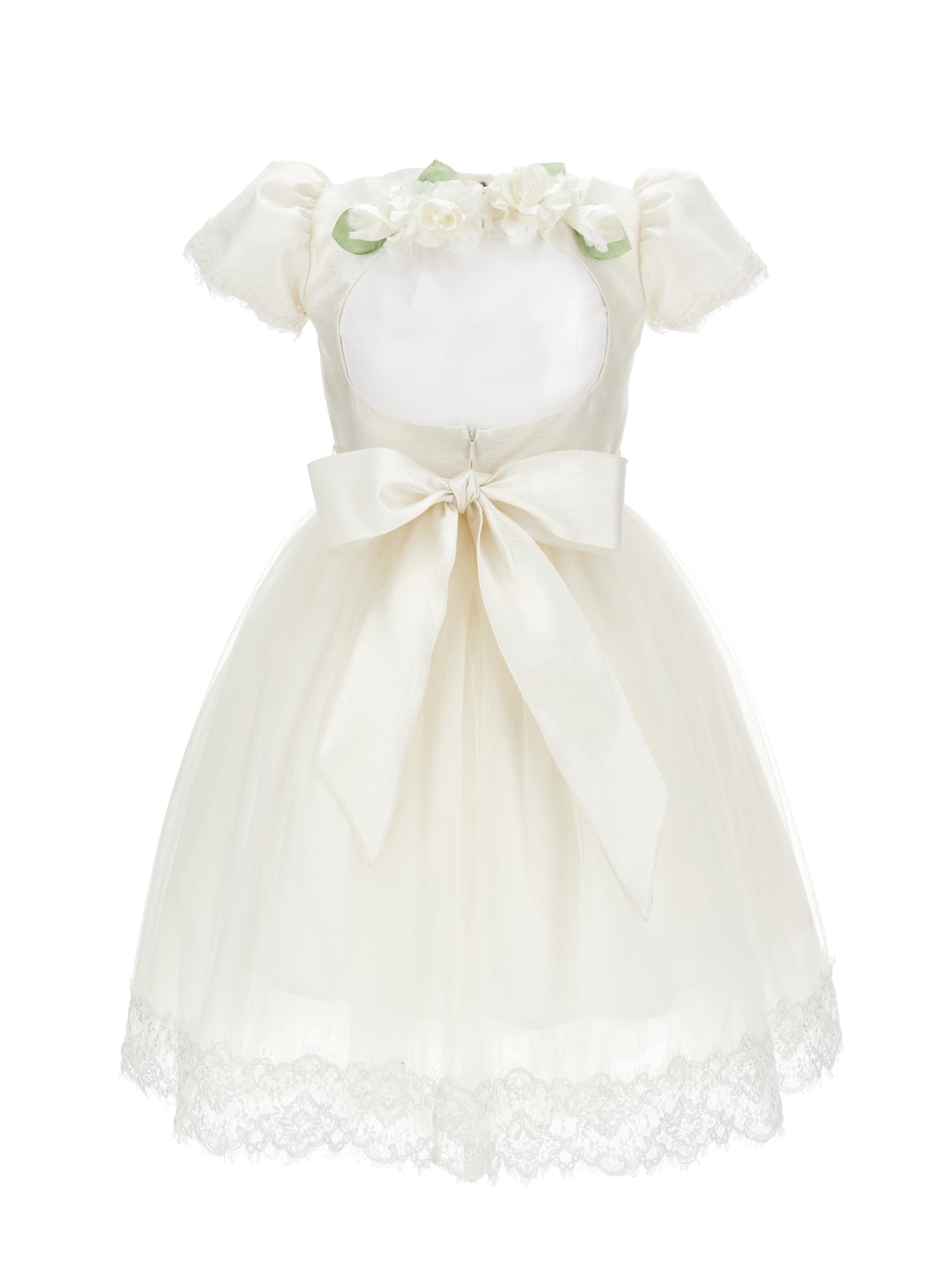 Girls | Lace And Mikado Dress | Cream