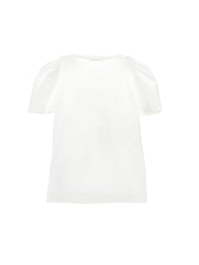 Girls | Organic Cotton T-Shirt With Rose | Cream
