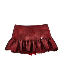 Girls | Houndstooth Jacquard Short Skirt | Ruby