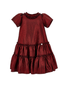 Girls | Houndstooth Jacquard Dress | Ruby