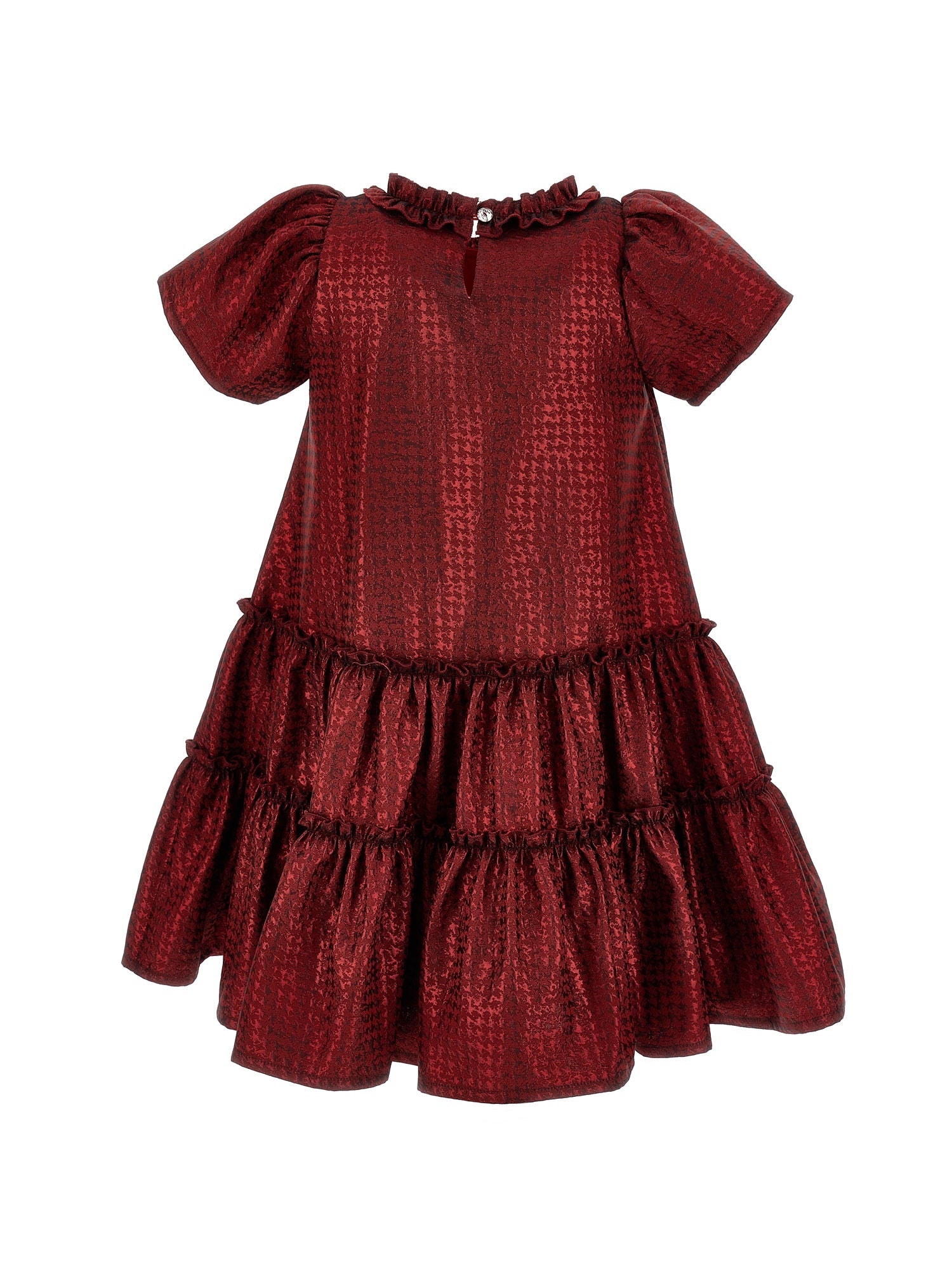 Girls | Houndstooth Jacquard Dress | Ruby
