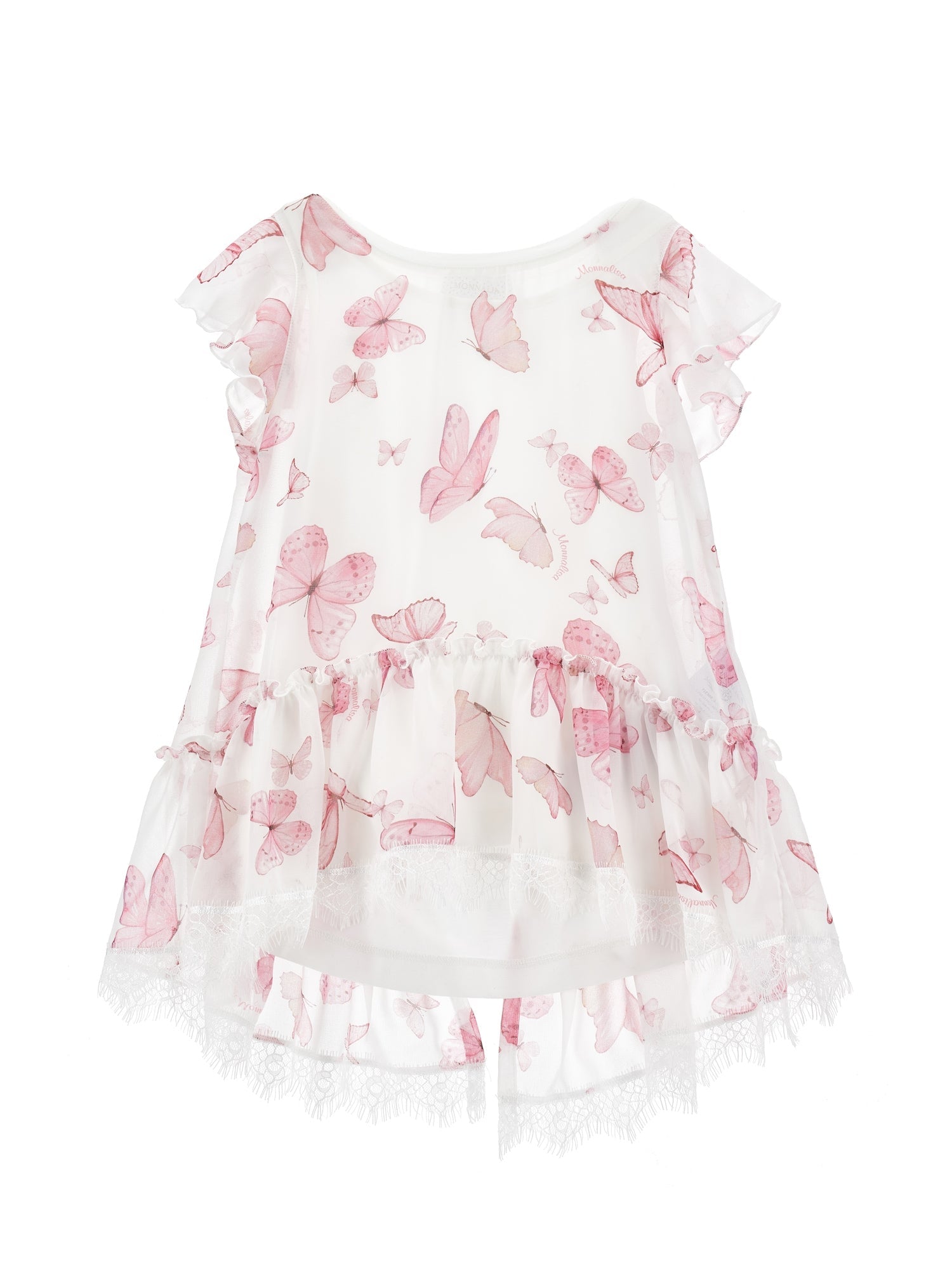 Girls | Georgette Butterfly Top | Cream/FairyTale