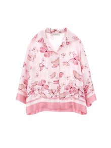 Girls | Butterfly Satin Shirt | FairyTale Pink