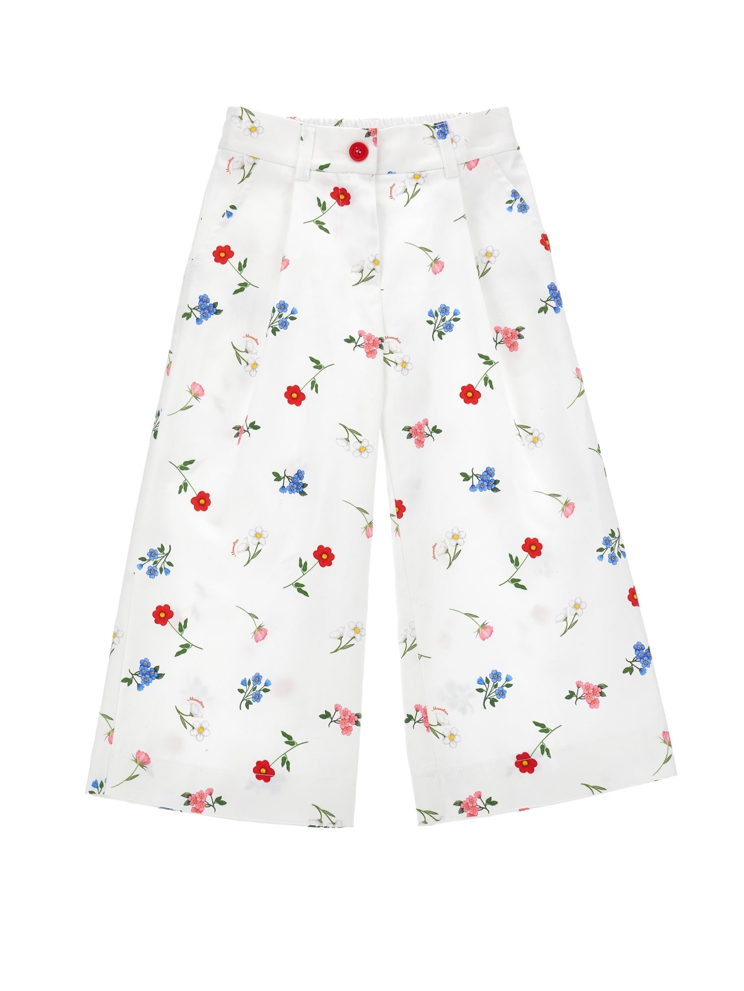 Girls | Botanical Sateen Trousers | Cream/Multicolor