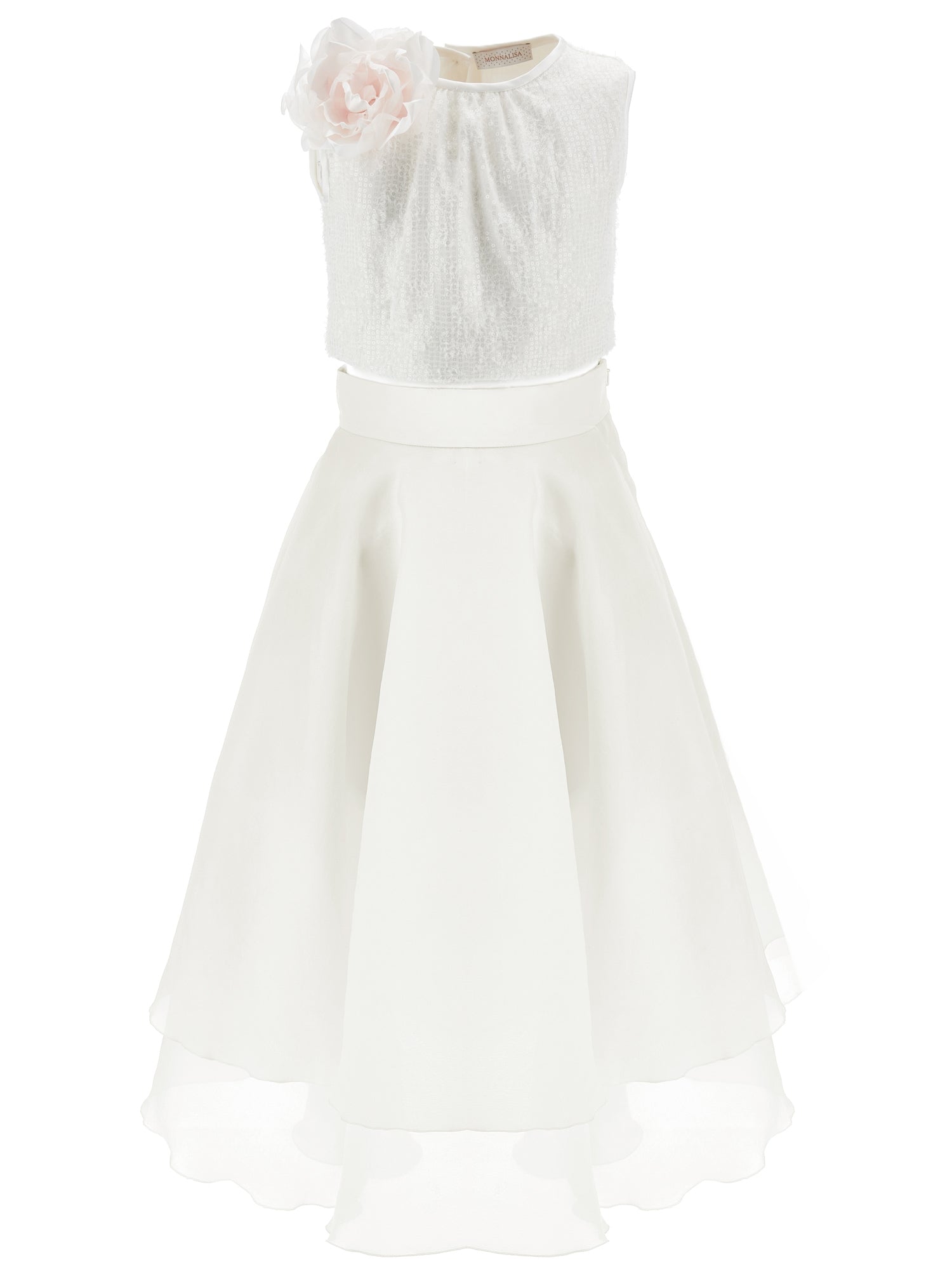 Girls | Two-Piece Dress Top And Organza Skirt | Cream