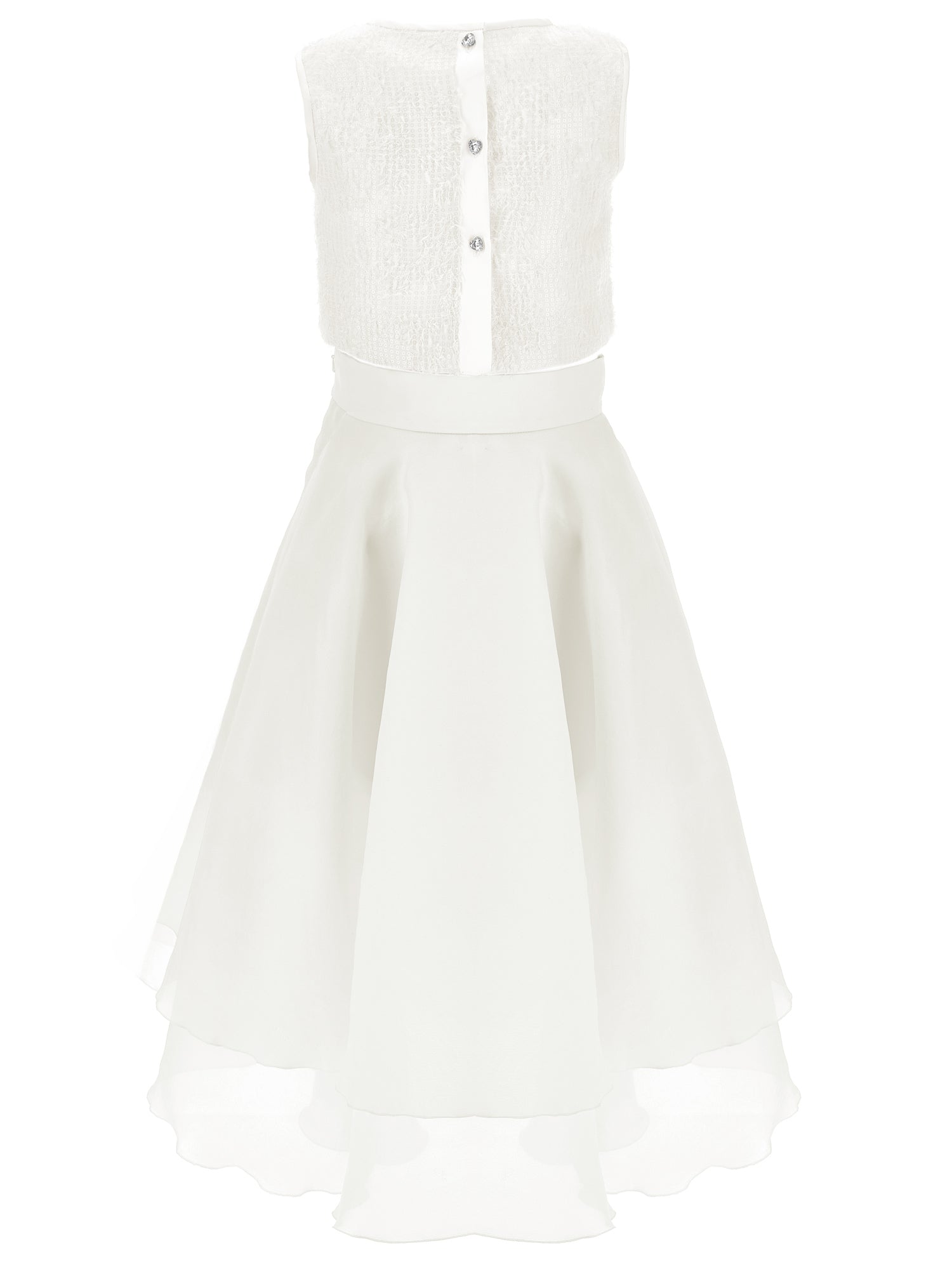 Girls | Two-Piece Dress Top And Organza Skirt | Cream