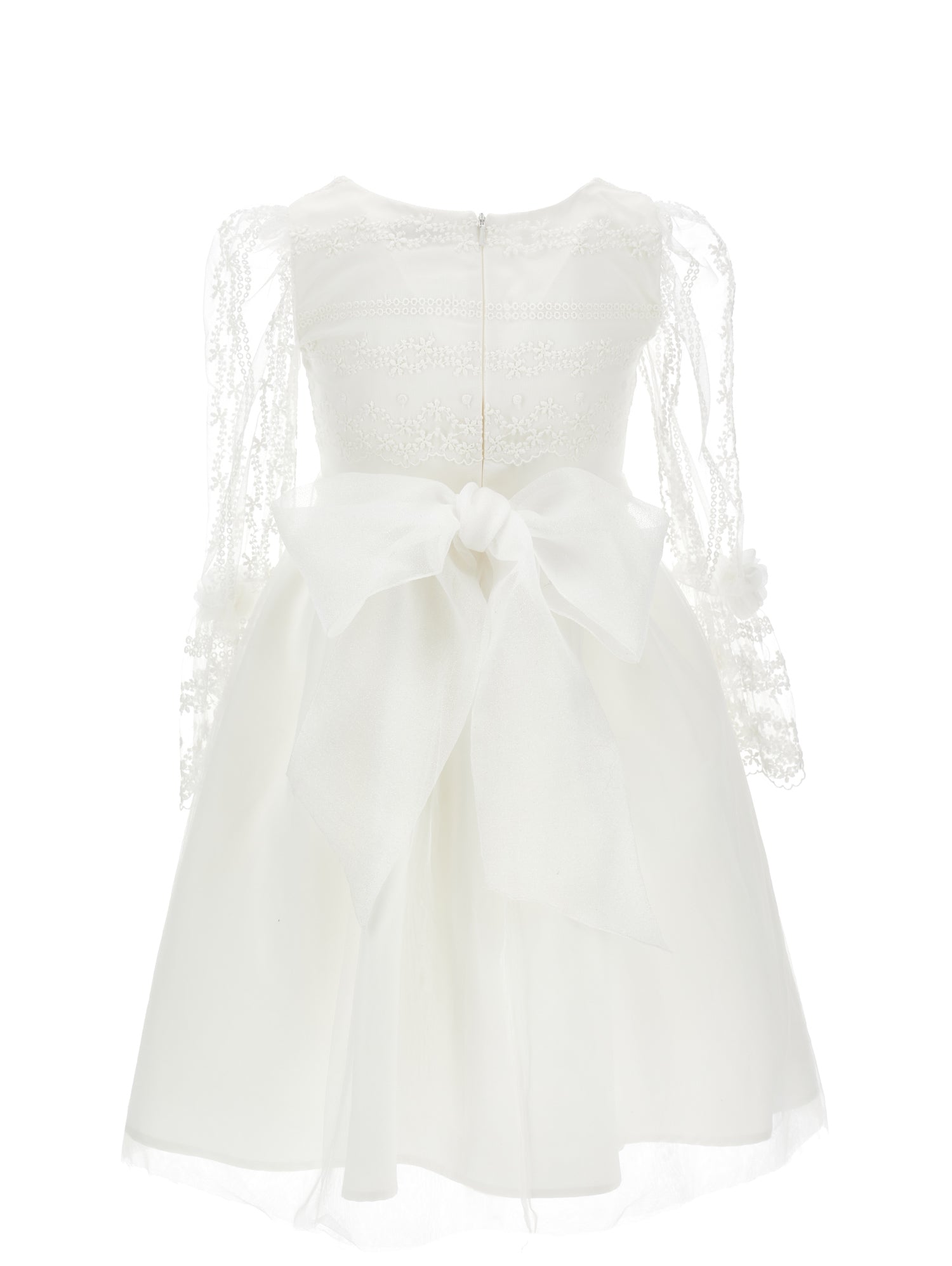 Girls | Mimi Embroidered Tulle Dress | Cream