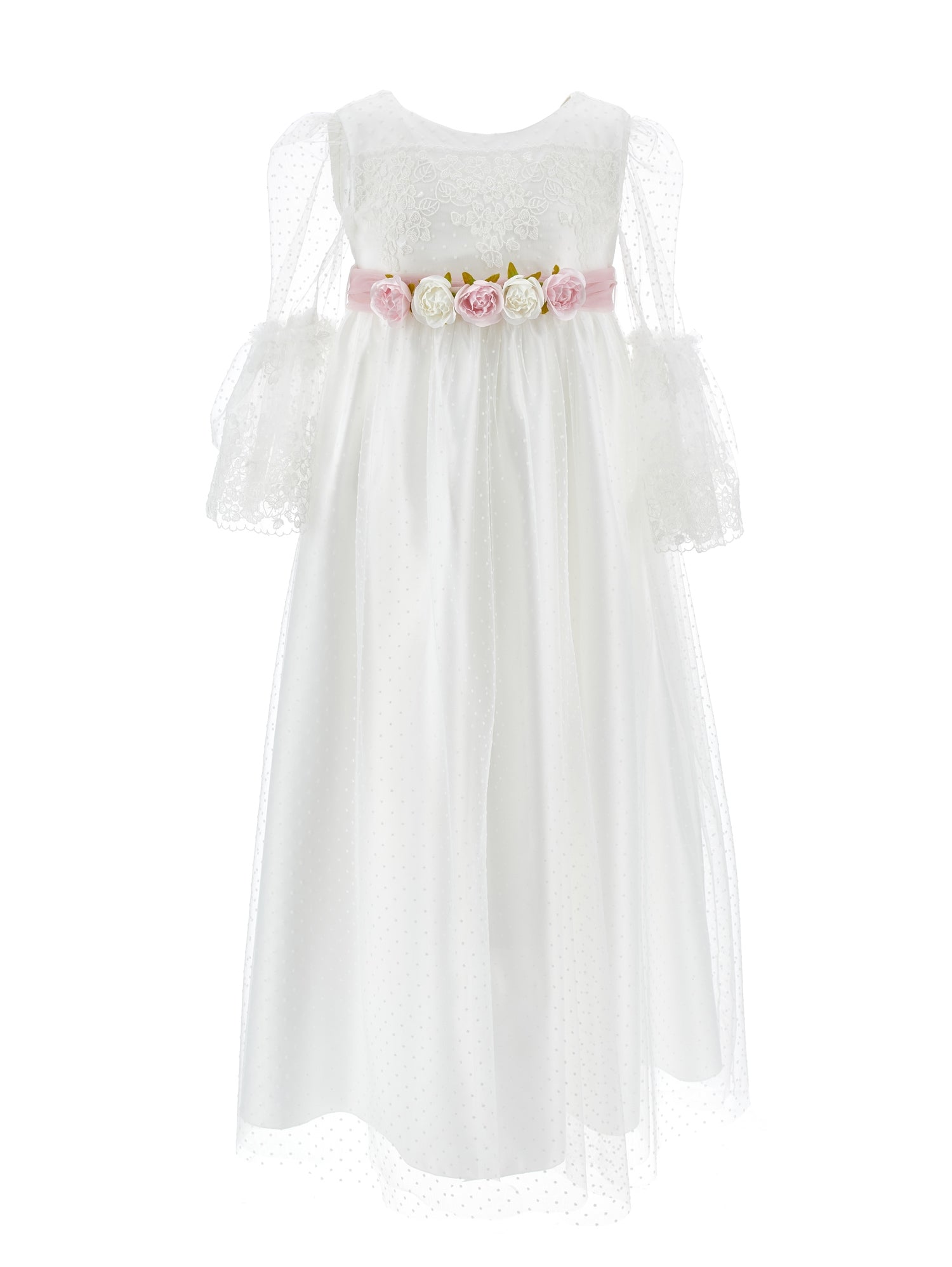 Girls | Seville Dress Tulle Polka Dots | Cream