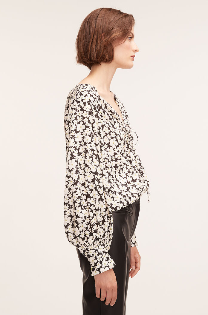 Paige Fleur Drawstring Long Sleeve Blouse | Paige Fleur Black Combo