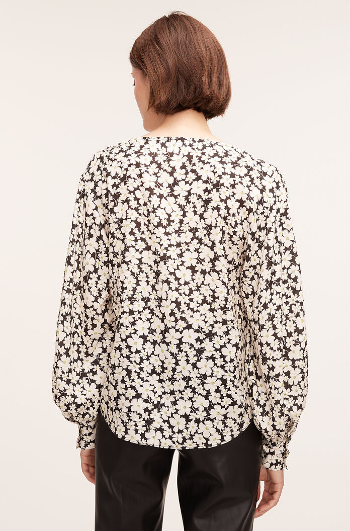 Paige Fleur Drawstring Long Sleeve Blouse | Paige Fleur Black Combo