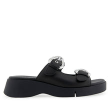 Faith Sandal Flatform | Black Faux Calf