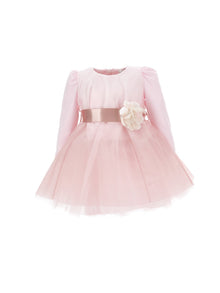 Girls | Graduated Tulle Dress | Pink+Cream