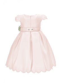 Girls | Scalloped Mikado Dress | Antique Pink