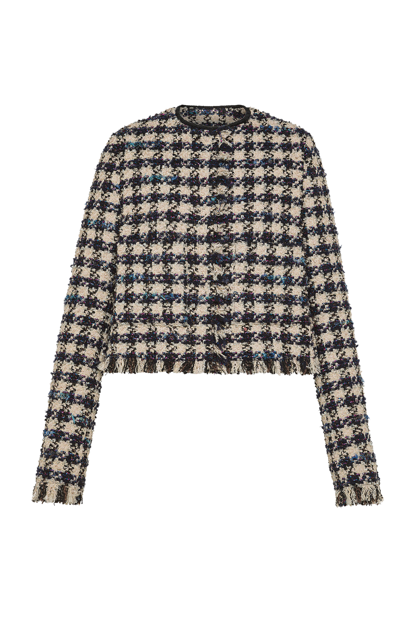 FORTE FORTE Boxy Houndstooth Tweed Jacket