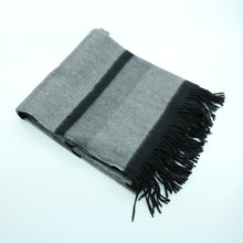 Cashmere Striped Throw With Fringes | Black Combo