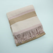 Cashmere Striped Throw With Fringes | Pink Combo