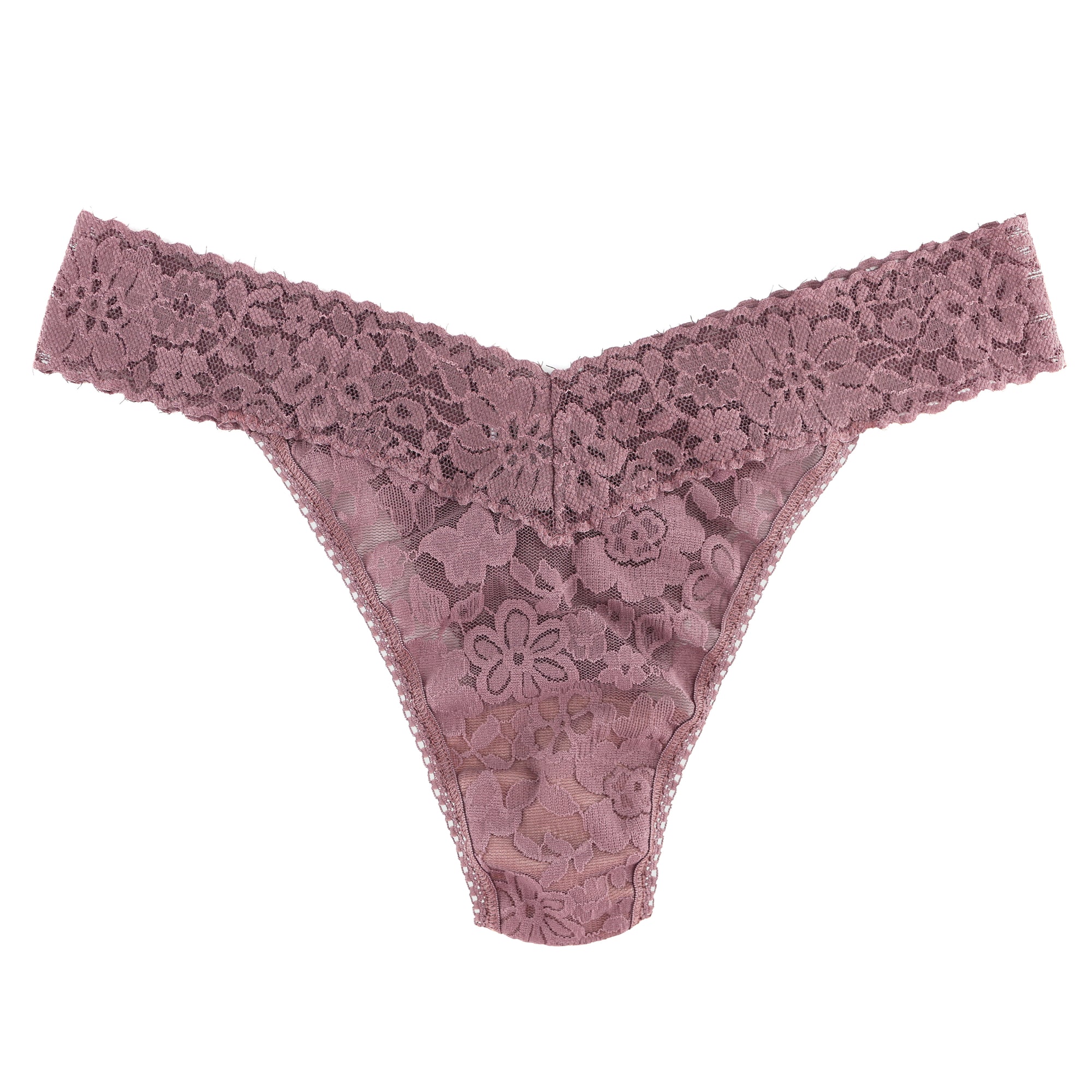 Plus Size Daily Lace Original Rise Thong | Allspice Brown