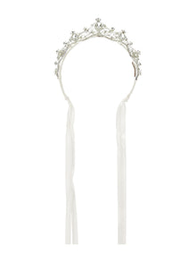 Girls | Tiara In Rhinestones And Bezels | Cream