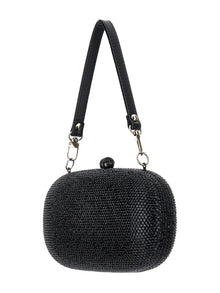 Girls | Oval Rhinestone Clutch Bag | Black