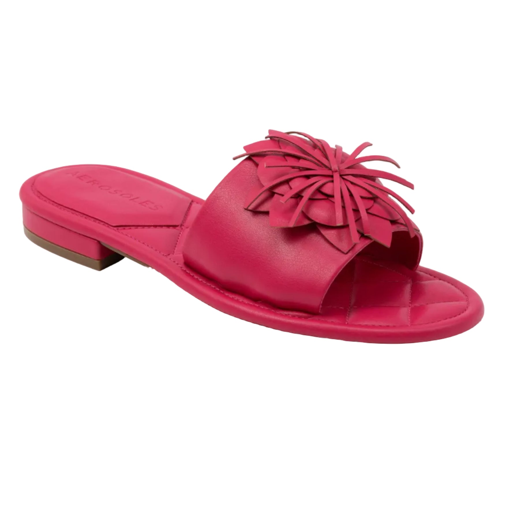 Begonia Sandal Flat | Magenta Faux Nappa