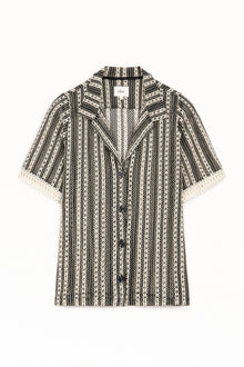 Santorini Knit Button Shirt | Black