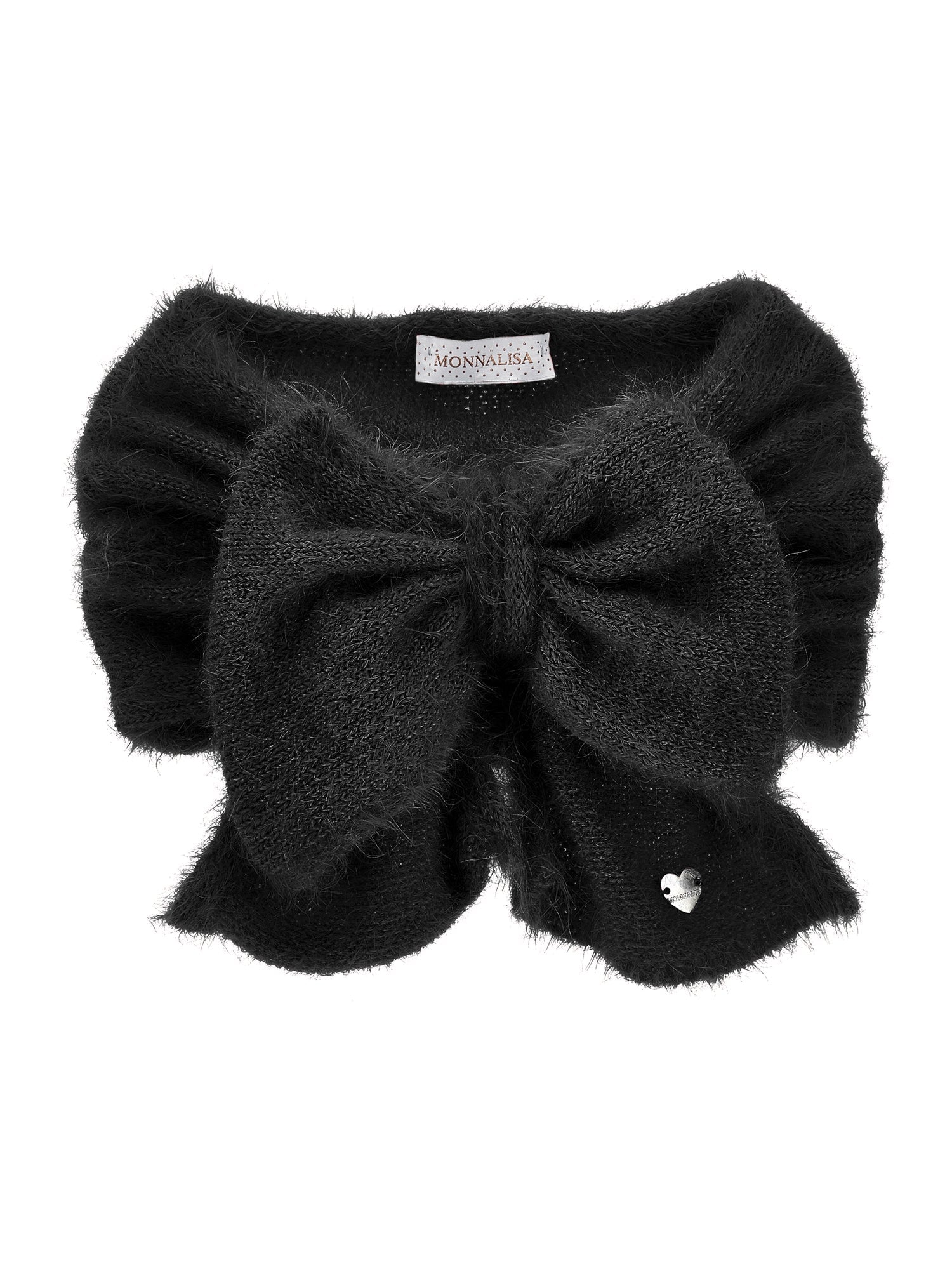 Girls | Lurex Knit Collar | Black