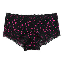 Cross-Dyed Boyshort | Black/Tulip Pink