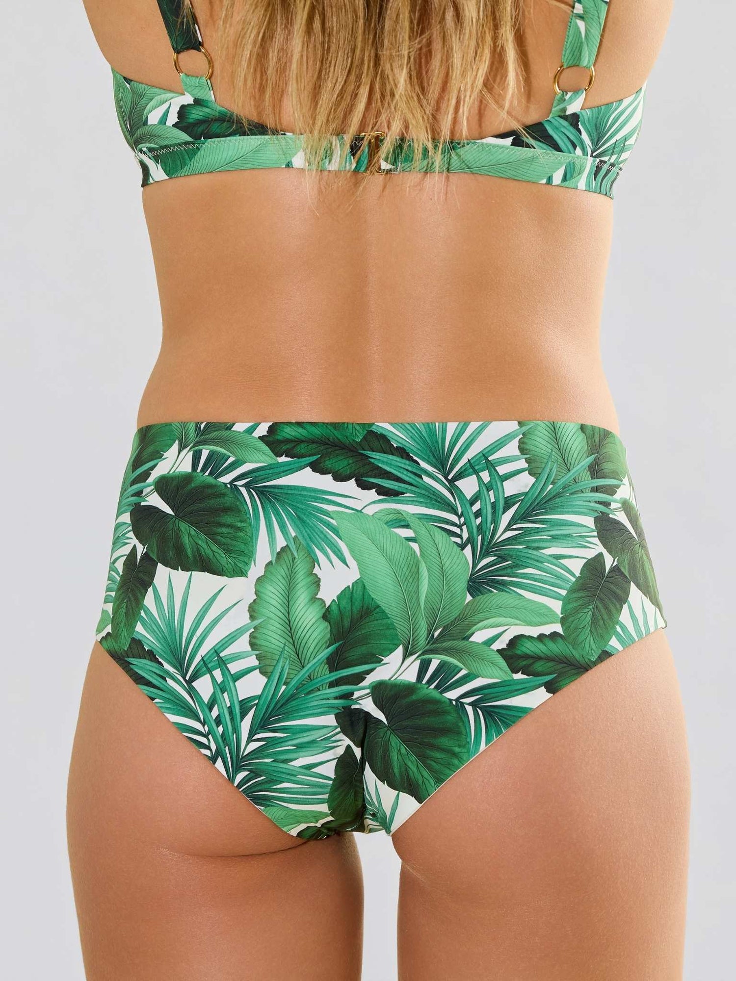 Swim High Rise Bottom | Stay Palm (Green)