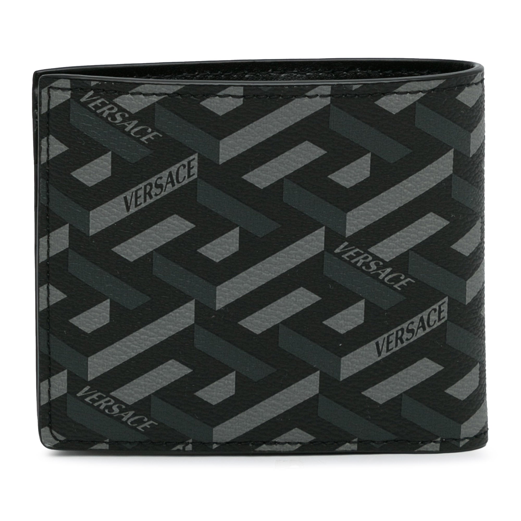 Versace | Pre-Owned La Greca Small Wallet | Black