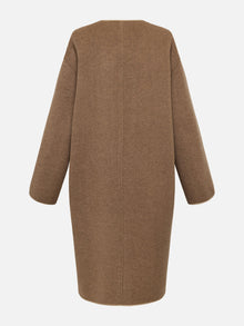 Wool Mid-Length Coat Jacket | Camel