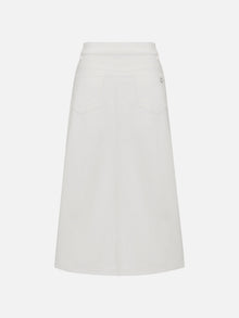A-line Denim Skirt | White