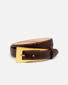 No. 10 Belt | Espresso Croc/Gold