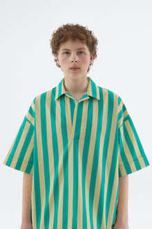 Short-Sleeved Shirt | Men | Light Yellow x Green