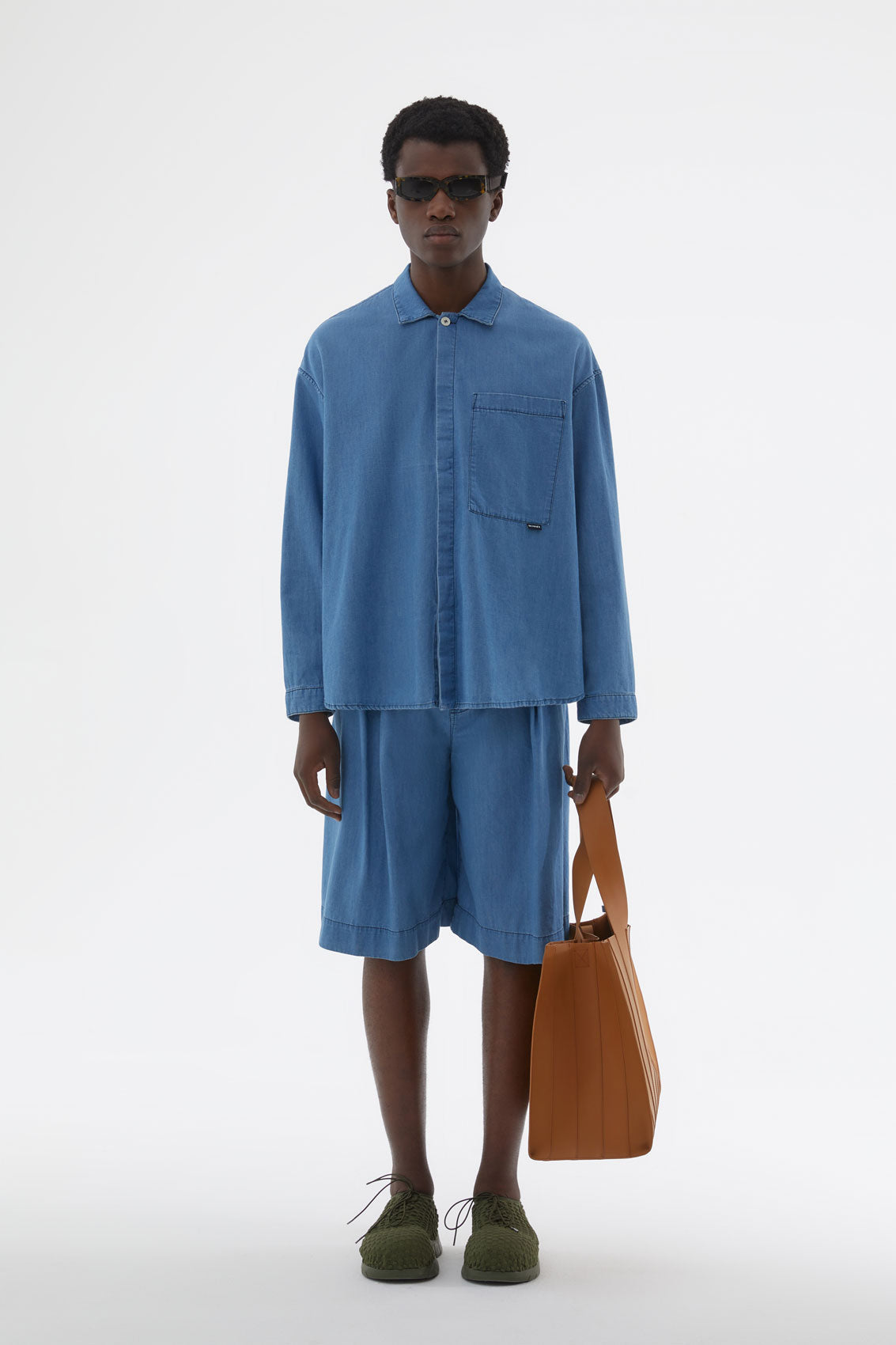 Oversized Denim Shirt | Men | Blue