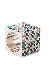 Giostra Silver Cube Ring | Women | Multicolor